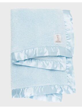 NEW Little Giraffe Light Blue Chenille Baby Blanket 32x38 $80 [jb]